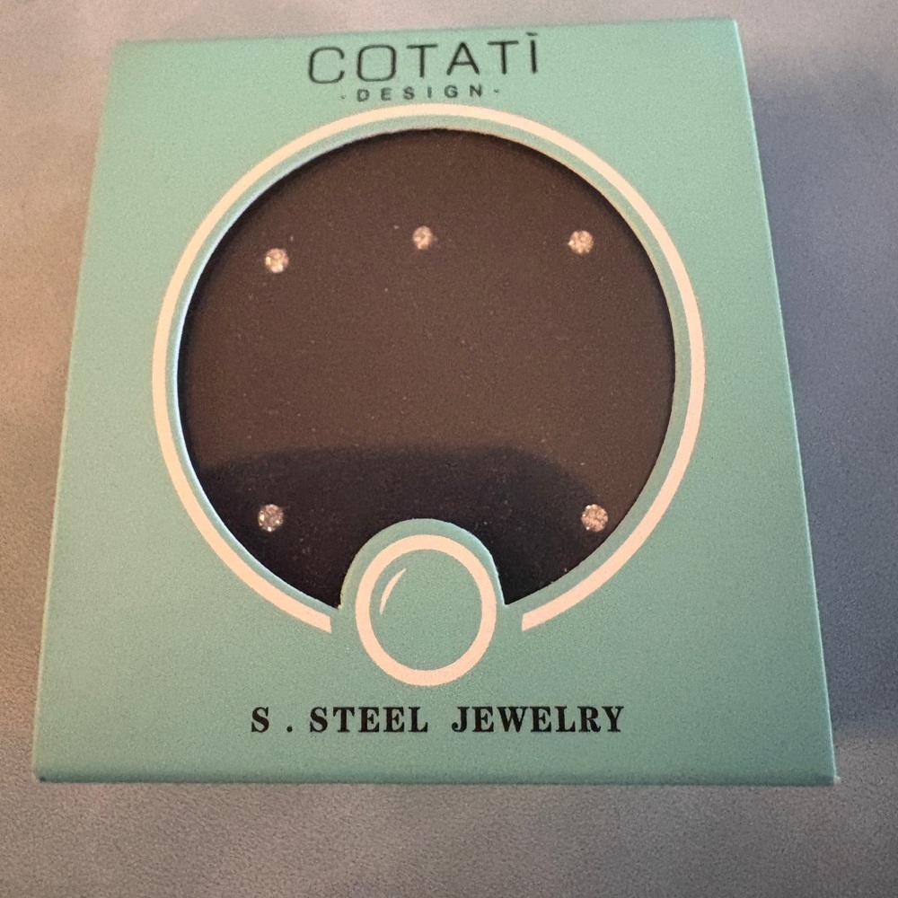 Silver Stud Cubic Zirconia Earrings